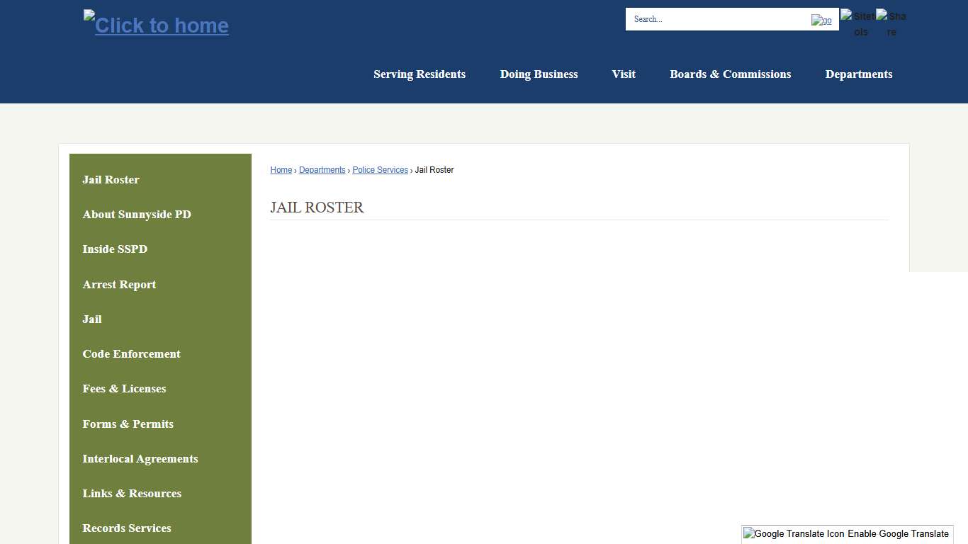 Jail Roster Sunnyside, WA - Official Website