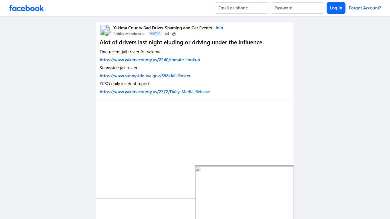 Yakima County Bad Driver Shaming and Car Events Alot of drivers last night eluding or driving under the influence Facebook